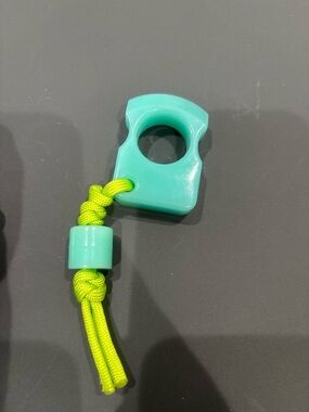 Aqua Green Safety Ring with Neon Yellow Cord